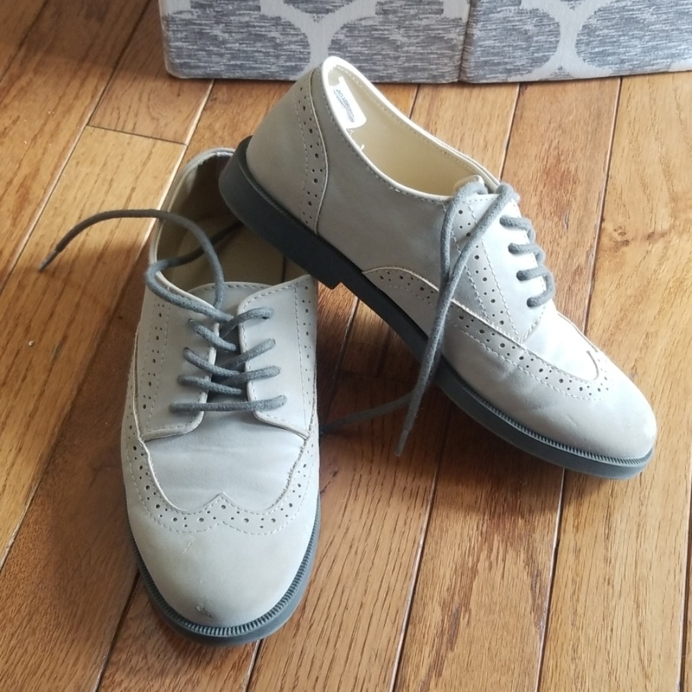 Gymboree sz 1 gray taupe oxford dress shoes